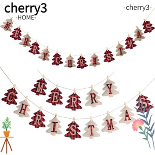 Cherry3 ธงแบนเนอร์ ลายตัวอักษรภาษาอังกฤษ สําหรับแขวนตกแต่งต้นคริสต์มาส