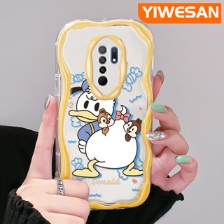 เคสโทรศัพท์มือถือ ซิลิโคนใส กันกระแทก ลายการ์ตูนโดนัลด์ดั๊ก เวฟบอร์เดอร์น่ารัก สีครีม สําหรับ Xiaomi Redmi 10 Prime 10C 9 Prime 12C POCO C55 POCO M2