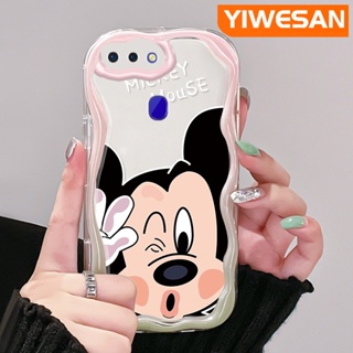 เคสโทรศัพท์มือถือ ซิลิโคนนิ่ม แบบใส ลายการ์ตูนมิกกี้เมาส์ สีครีม สําหรับ OPPO R17 R15 Pro