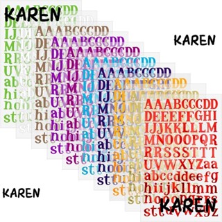 Karen สติกเกอร์ ลายตัวอักษร 8 สี 8 แผ่น 1 นิ้ว สําหรับตกแต่งแพกเกจของขวัญ DIY