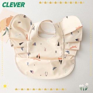 Clever ผ้ากันเปื้อนเด็ก หนัง PU กันน้ํา สีสันสดใส ทําความสะอาดง่าย ผ้ากันเปื้อน PU นุ่ม