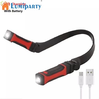 Lumiparty โคมไฟอ่านหนังสือ Led แม่เหล็ก แบบคล้องคอ ชาร์จ Usb สําหรับตั้งแคมป์ กลางแจ้ง สําหรับการถักนิตติ้ง ซ่อมแซม