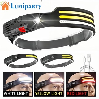 Lumiparty ไฟหน้า Led Cob ชาร์จ Usb ความสว่างสูง สําหรับขับขี่กลางแจ้ง