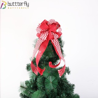 Buttterfly พวงมาลัยโบ ประดับโบว์ สีแดง ใช้งานง่าย สําหรับตกแต่งต้นคริสต์มาส