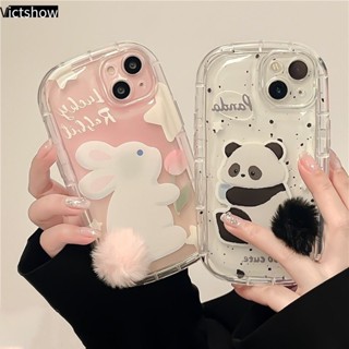 เคสโทรศัพท์มือถือซิลิโคน TPU ลายแพนด้า ขนกระต่าย สําหรับ Realme 10 5S 5 5i 9i C17 7i C11 2021 C21Y C30 C30S C33 C31 C35 C15 C21 C25 C20 C3