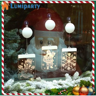 Lumiparty โคมไฟแขวนหน้าต่าง ลายคริสต์มาส 3d พร้อมจุกสุญญากาศ สําหรับตกแต่งวันหยุด