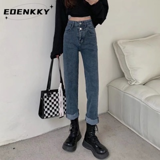 EOENKKY  กางเกงขายาว กางเกงยีสน์ผู้หญิง ทรงหลวม ๆ ตรง Retro Hip Hop Pants 2023 NEW Style  สไตล์เกาหลี ins Comfortable Trendy A97L87I 36Z230909