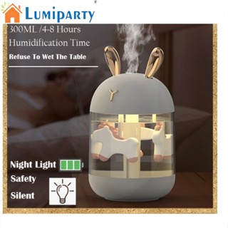 Lumiparty เครื่องทําความชื้นในอากาศ Usb รูปหูกระต่ายน่ารัก 300 มล.