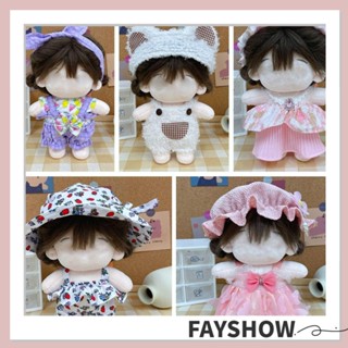 Fay เสื้อผ้าตุ๊กตา, ชุดหมวก 20 ซม., ของเล่นคอสเพลย์เปลี่ยนชุด เกมแต่งตัว พร็อพถ่ายภาพ ที่คาดผมแขวน ผ้าฝ้าย ตุ๊กตายัดไส้