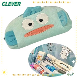 Clever กระเป๋าใส่ปากกา ดินสอ มีซิป ความจุขนาดใหญ่ สร้างสรรค์ น่าเกลียด ปลา ฮันตัน กล่องปากกา อุปกรณ์สํานักงาน โรงเรียน