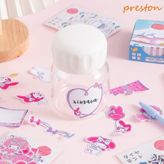 Preston Goo Card Guka สติกเกอร์ ลายการ์ตูนอนิเมะ Melody Kuromi Cinnamoroll สําหรับติดตกแต่งสมุดไดอารี่