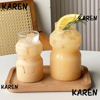 Karen แก้วกาแฟเย็น ทนความร้อนสูง แนวสร้างสรรค์ สไตล์อเมริกัน สําหรับบ้าน