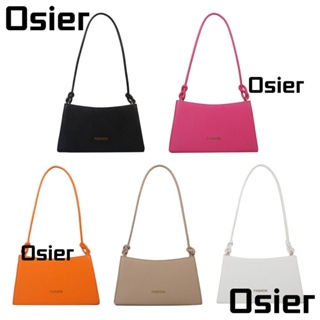 Osier1 กระเป๋าสะพายไหล่ กระเป๋าถือ หนัง PU สีพื้น ขนาดพกพา สําหรับสตรี