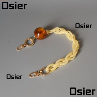 Osier1 สายคล้องกระเป๋าสะพายไหล่ สายโซ่เรซิ่น สีพื้น สําหรับผู้หญิง DIY