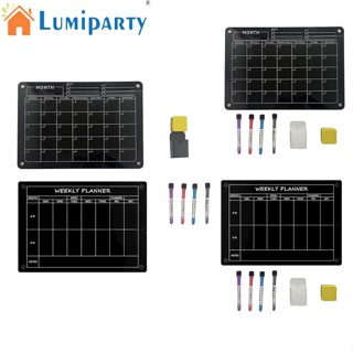 Lumiparty ปฏิทินแม่เหล็กอะคริลิค รายสัปดาห์ รายเดือน สําหรับตู้เย็น แห้ง ลบกระดาน ปฏิทิน การวางแผน ไวท์บอร์ด สําหรับโรงเรียน