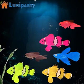 Lumiparty ปลาทองปลอม ซิลิโคน เรืองแสง สําหรับตกแต่งตู้ปลา