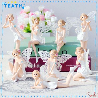 Teath ตุ๊กตาเรซิ่น รูปนางฟ้าบิน สีขาว สําหรับตกแต่งสวน