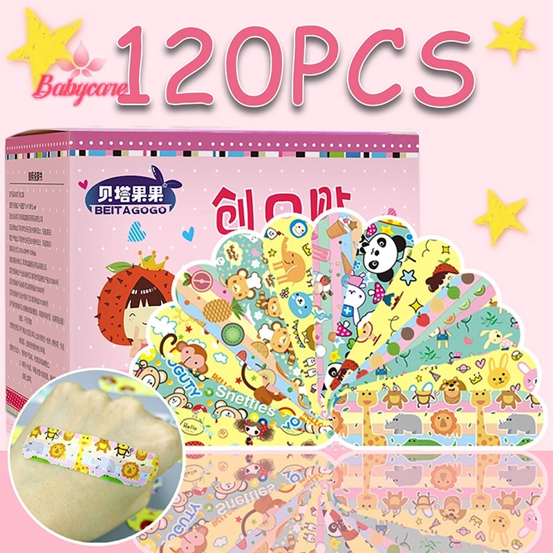 Byce> ใหม่ พลาสเตอร์ฉุกเฉิน กันน้ํา ระบายอากาศ ลายการ์ตูน 120 ชิ้น