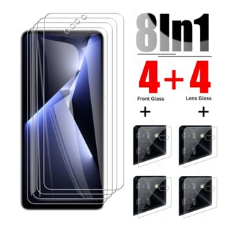 8in1 เคสกระจกนิรภัย กันรอยหน้าจอ กันแตก สําหรับ Tecno Pova 5 5 Pro Tecno Pova 5 5 Pro