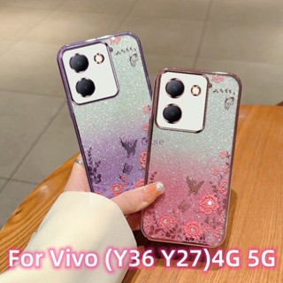 เคสโทรศัพท์มือถือแบบนิ่ม ลายกลิตเตอร์ระยิบระยับ ไล่โทนสี แฟชั่น สําหรับ Vivo Y36 Y27 VivoY36 VivoY27 4G 5G 2023