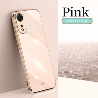 เคสโทรศัพท์ซิลิโคน TPU แบบนิ่ม ชุบไฟฟ้า กันกระแทก สําหรับ OPPO A78 4G A78 4G