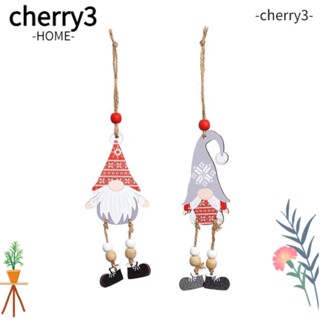 Cherry3 จี้ตุ๊กตาคนแคระ แบบไม้ ขนาดเล็ก สําหรับแขวนตกแต่งต้นคริสต์มาส 3 ชิ้น