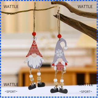 Wattle จี้ตุ๊กตาคนแคระ แบบไม้ ขนาดเล็ก สําหรับแขวนตกแต่งต้นคริสต์มาส 3 ชิ้น