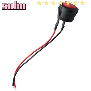 Suhuhd สวิตช์โยก 2Pin ทรงกลม 6A 250V สีแดง สําหรับเรือ รถยนต์ 10 ชิ้น