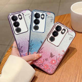 เคสโทรศัพท์ซิลิโคน TPU แบบนิ่ม กันกระแทก ประดับเพชรเทียม และกลิตเตอร์ หรูหรา สําหรับ Vivo S17 Pro S17E 5G