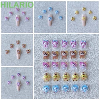 Hilario อุปกรณ์ตกแต่งเล็บ รูปการ์ตูนสุนัข แมว คิตตี้น่ารัก DIY สําหรับตกแต่งเล็บ 10 ชิ้น ต่อชุด