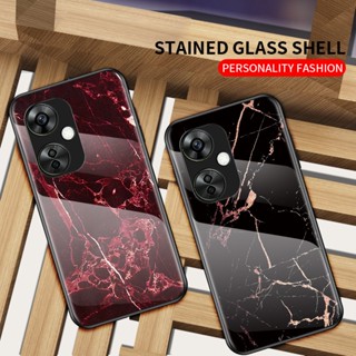 สําหรับ OnePlus Nord CE 3 Lite เคสโทรศัพท์กระจกนิรภัย OnePlus Nord CE 3 Lite ขอบ TPU นิ่ม แข็ง กันกระแทก เคสด้านหลัง