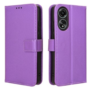 เคสโทรศัพท์หนัง PU แบบฝาพับ พร้อมช่องใส่บัตร ขาตั้ง สําหรับ OPPO A78 4G A78 4G