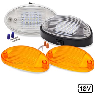 ไฟ LED 12V ทรงวงรี สีขาวอบอุ่น สําหรับรถยนต์ รถบรรทุก เรือยอร์ช