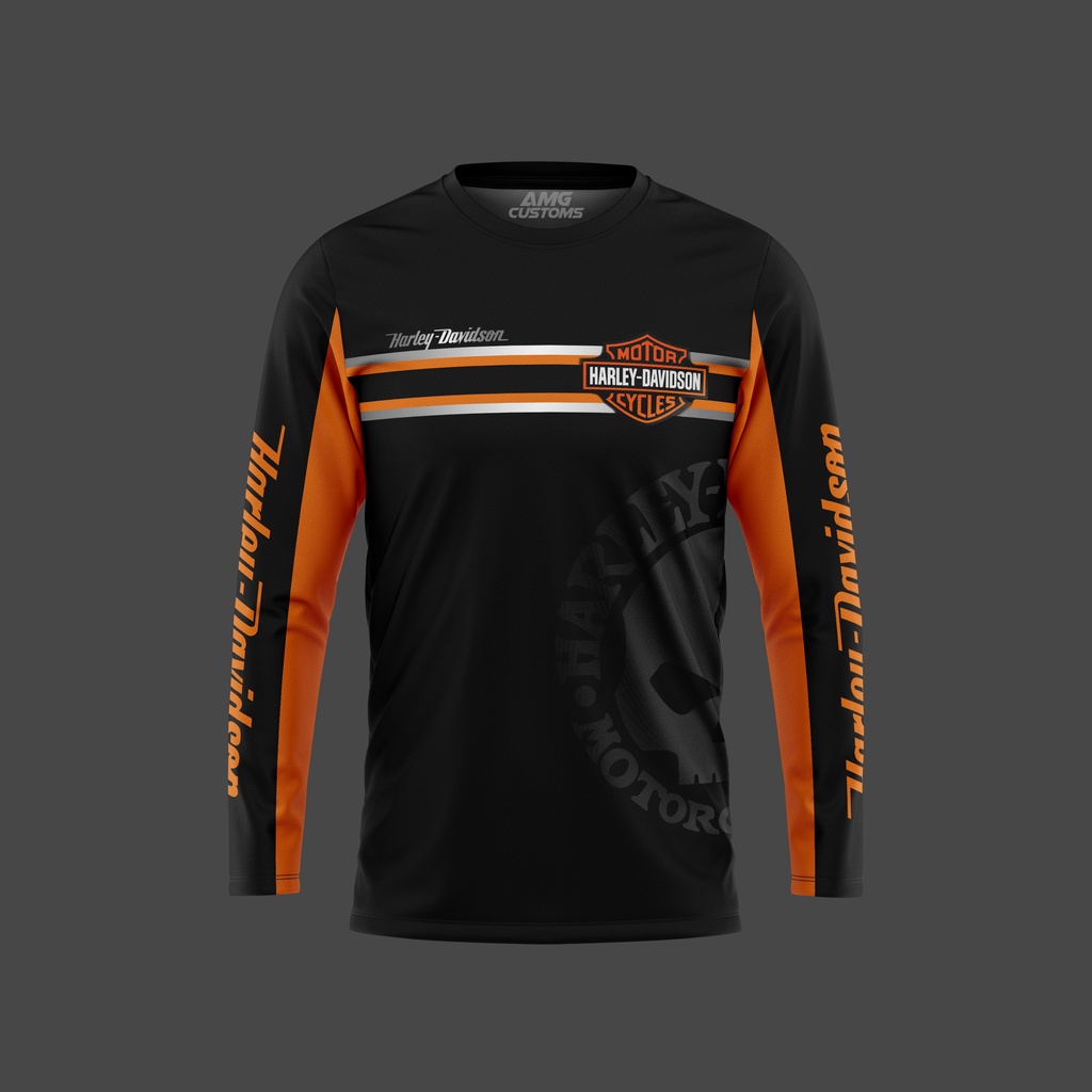 เสื้อกีฬาแขนยาว ลายทีม Harley Davidson Design 2 Baju ไมโครไฟเบอร์