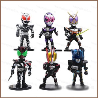 Hqy2 โมเดลฟิกเกอร์ Kamen Rider Mask Rider 555 Zi-O Kaixa Decade Faiz Diend 6 ชิ้น สําหรับเด็ก