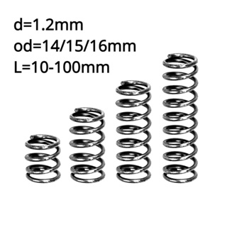【KZS】สปริงกด สเตนเลส D1.2 มม. OD13 14 15 มม. SUS304 ยาว 10-150 มม.