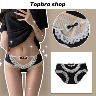 Topbra_shop กางเกงในแต่งโบว์ สไตล์หวานน่ารัก ผ้าฝ้าย กางเกงในลูกไม้ เซ็กซี่ สำหรับผู้หญิง CDi10