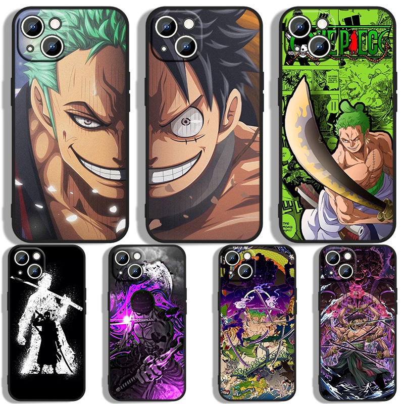 Anime Ones Pieces Roronoa-Zoro Phoen Case For Apple iPhone 11 12 13 14 Max Mini 5 6 7 8 S SE X XR XS Pro Plus Black Cove