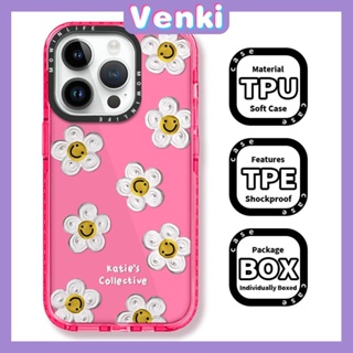 VENKI - เข้ากันได้สำหรับ เคสไอโฟน เคสไอโฟน11 เคส iphone 11 เคสนุ่มเคสใสหนากันกระแทกป้องกันกล้องสีม่วงขอบสีชมพูดอกไม้ขนาดเล็กที่เรียบง่ายเข้ากันได้กับ iPhone 13 12 11 PRO MAX 7 8 PLUS