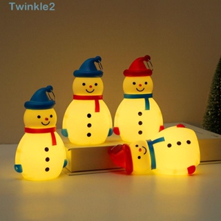 Twinkle จี้ไฟ LED พลาสติก รูปการ์ตูนสโนว์แมน สีแดง เรืองแสง สําหรับแขวนตกแต่งต้นคริสต์มาส