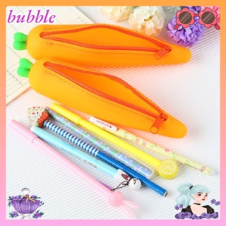 Bubble กระเป๋าดินสอ ซิลิโคน กันน้ํา มีซิป ลายผัก ผลไม้ สร้างสรรค์ สําหรับเด็กนักเรียน