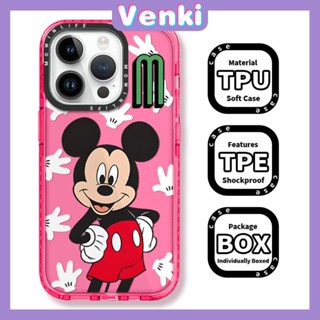 VENKI - เข้ากันได้สำหรับ เคสไอโฟน เคสไอโฟน11 เคส iphone 11 Soft Case เคสใสหนากันกระแทกป้องกันกล้องสีม่วงขอบสีชมพูน่ารักการ์ตูนเมาส์เข้ากันได้กับ iPhone 13 12 11 Pro Max 7Plus 8Plus