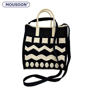 MOUSOON กระเป๋าสะพายไหล่สตรี Messenger Bag กระเป๋าถือระลอกคลื่นสไตล์เกาหลี