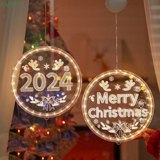 Antot โคมไฟ LED อะคริลิค ทรงกลม ลาย Merry Christmas 2024 สําหรับตกแต่งต้นคริสต์มาส