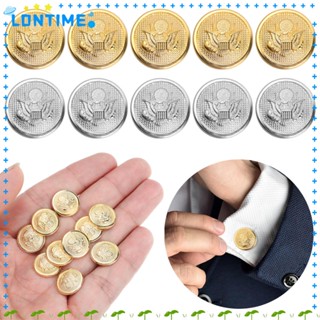 Lontime 10 ชิ้น กระดุมนกอินทรี เครื่องแบบ ตรานกอินทรี เสื้อเบลเซอร์ ทรงกลม ชุดเย็บผ้า