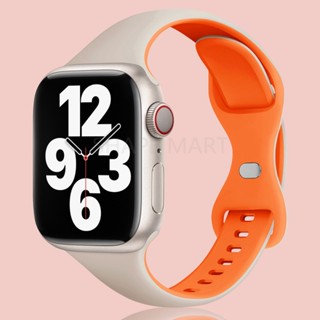 สายนาฬิกาข้อมือซิลิโคน ลายดาว สีส้ม แบบเปลี่ยน สําหรับ iwatch7 Series 6 5 4 3 SE 41 มม. 45 มม. 49 มม. 40 มม. 44 มม. Watch band 6 5 4 SE