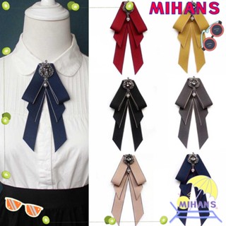 Mih โบผูก ผู้หญิง คอสเพลย์ อุปกรณ์ประกอบฉาก Cravat สําหรับผู้ชาย เสื้อเชิ้ตผูกพู่ เข็มกลัด เสื้อเชิ้ต คอปก ดอกไม้