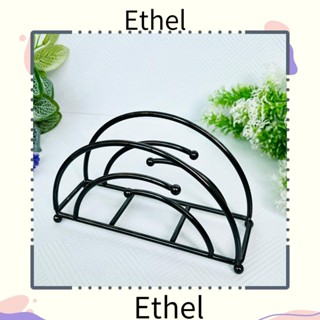 Ethel1 เครื่องจ่ายทิชชู่ ที่ใส่ทิชชู่ โลหะ สีดํา ทนทาน สร้างสรรค์ พร้อมฐานกันลื่น ทําความสะอาดง่าย ที่วางทิชชู่ในห้องน้ํา สําหรับบ้าน ร้านอาหาร