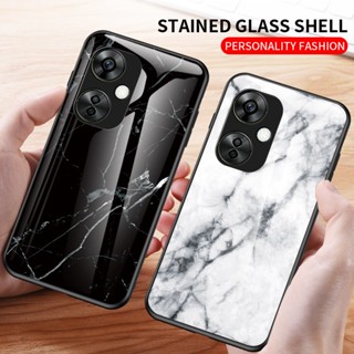 สําหรับ OnePlus Nord CE 3 Lite เคสโทรศัพท์กระจกนิรภัย OnePlus Nord CE 3 Lite ขอบ TPU นิ่ม แข็ง กันกระแทก เคสด้านหลัง