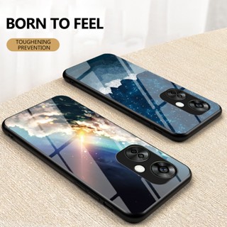 สําหรับ OnePlus Nord CE 3 Lite เคสโทรศัพท์กระจกนิรภัย OnePlus Nord CE 3 Lite ขอบ TPU นิ่ม แข็ง กันกระแทก เคสด้านหลัง